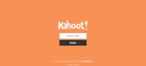 pagina de inicio de kahoot